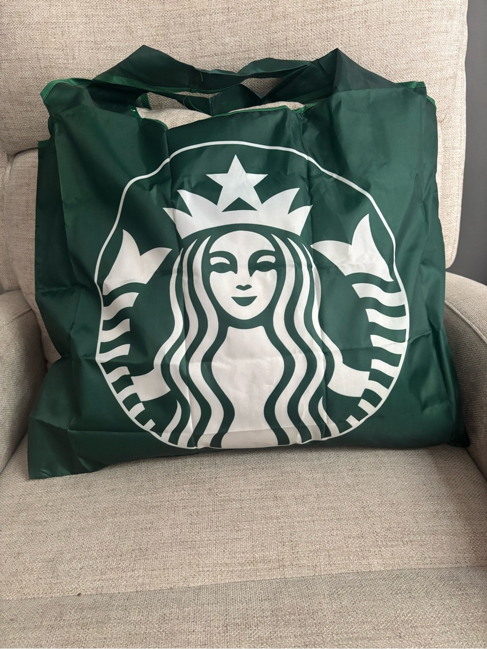 Starbucks Reusable Dark Green Tote Bag with White Siren Logo - Picture 2 of 7